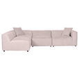 ECKSOFA Rosa Chenille Zierkissen, Rücken echt  - Creme/Schwarz, MODERN, Kunststoff/Textil (239/317cm) - Carryhome