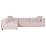 ECKSOFA Rosa Chenille Zierkissen, Rücken echt  - Creme/Schwarz, MODERN, Kunststoff/Textil (239/317cm) - Carryhome