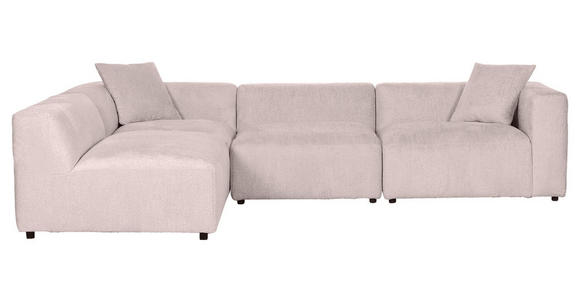 ECKSOFA Rosa Chenille Zierkissen, Rücken echt  - Creme/Schwarz, MODERN, Kunststoff/Textil (239/317cm) - Carryhome
