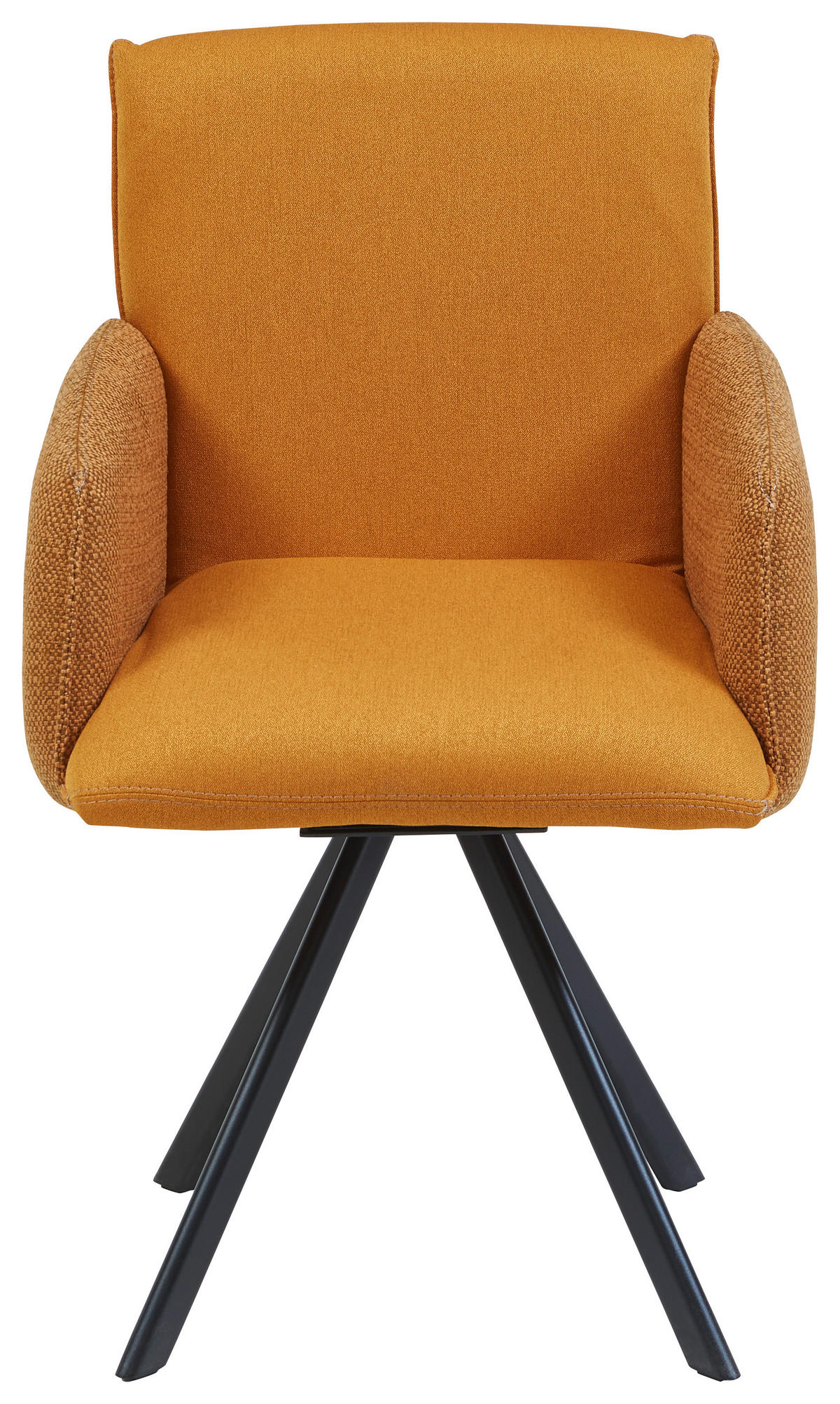 ARMLEHNSTUHL  in Stahl Webstoff  - Schwarz/Orange, Design, Textil/Metall (60/96/61cm) - Linea Natura