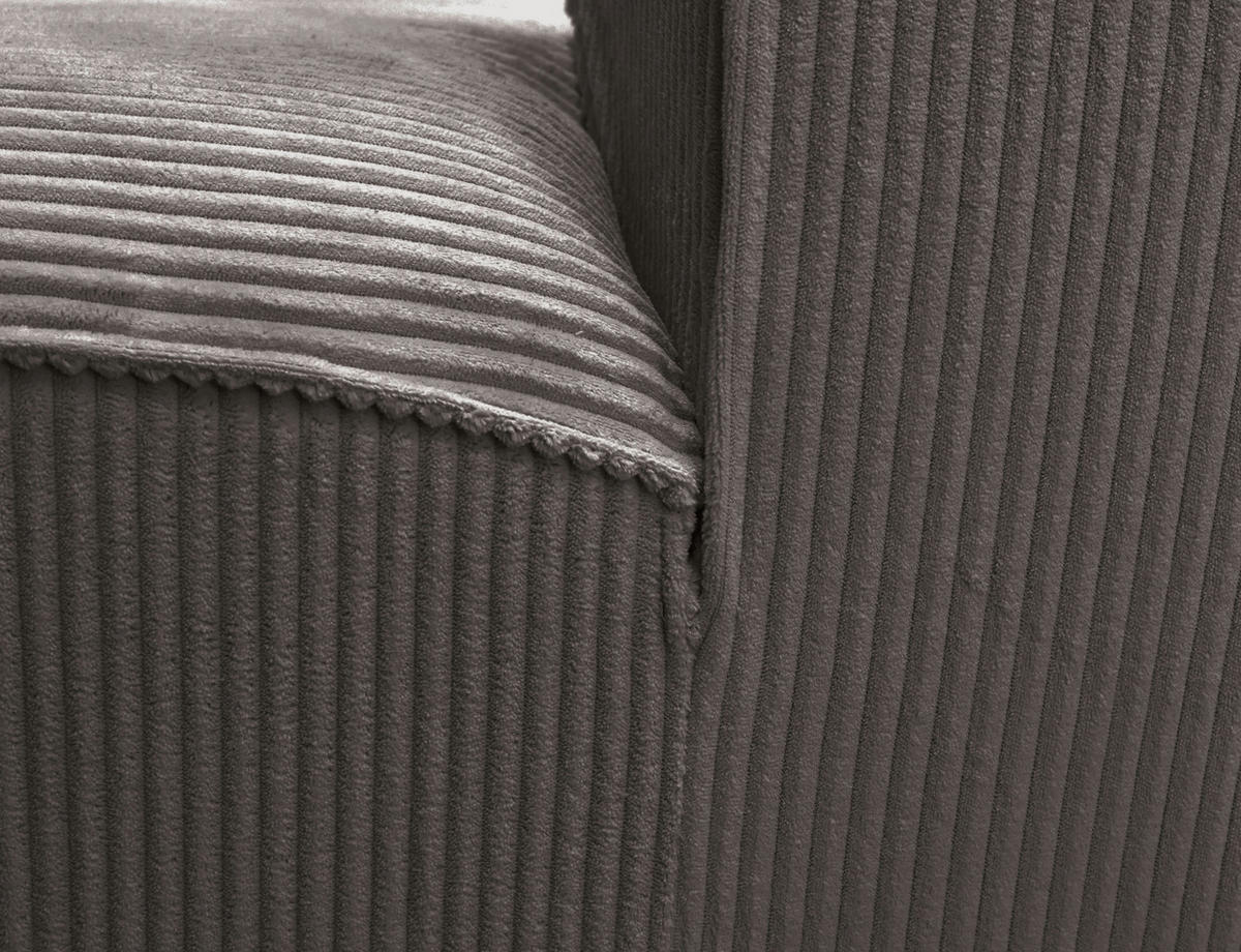 ECKSOFA ANTHONY Braun Cord  - Schwarz/Braun, Design, Kunststoff/Textil (163/275cm) - MID.YOU