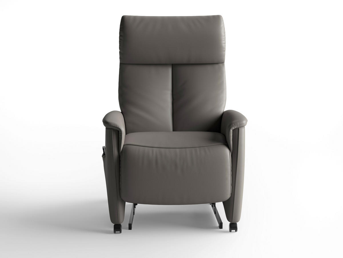 RELAXSESSEL TV CREMONA COMFORT E XL Echtleder Kopfteilverstellung, Fußteilverstellung, Rücken echt    - Schwarz/Mokka, Basics, Leder/Kunststoff (76/119/84cm) - Sit & More
