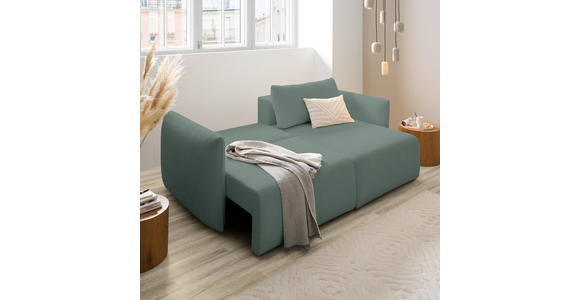 ECKSOFA Mintgrün Jersey  inkl. Rückenkissen, Bettkasten, Schlaffunktion, Rücken echt, Liegefläche im Originalstoff  - Schwarz/Mintgrün, KONVENTIONELL, Kunststoff/Textil (238/148cm) - Carryhome