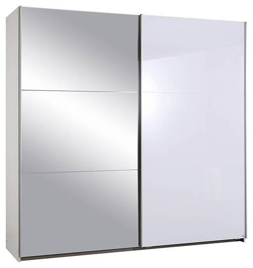 GARDEROB MED SKJUTDÖRRAR 218/210/59 cm 2-dörrar - vit/aluminiumfärg, Klassisk, metall/trämaterial (218/210/59cm) - Rauch Möbel