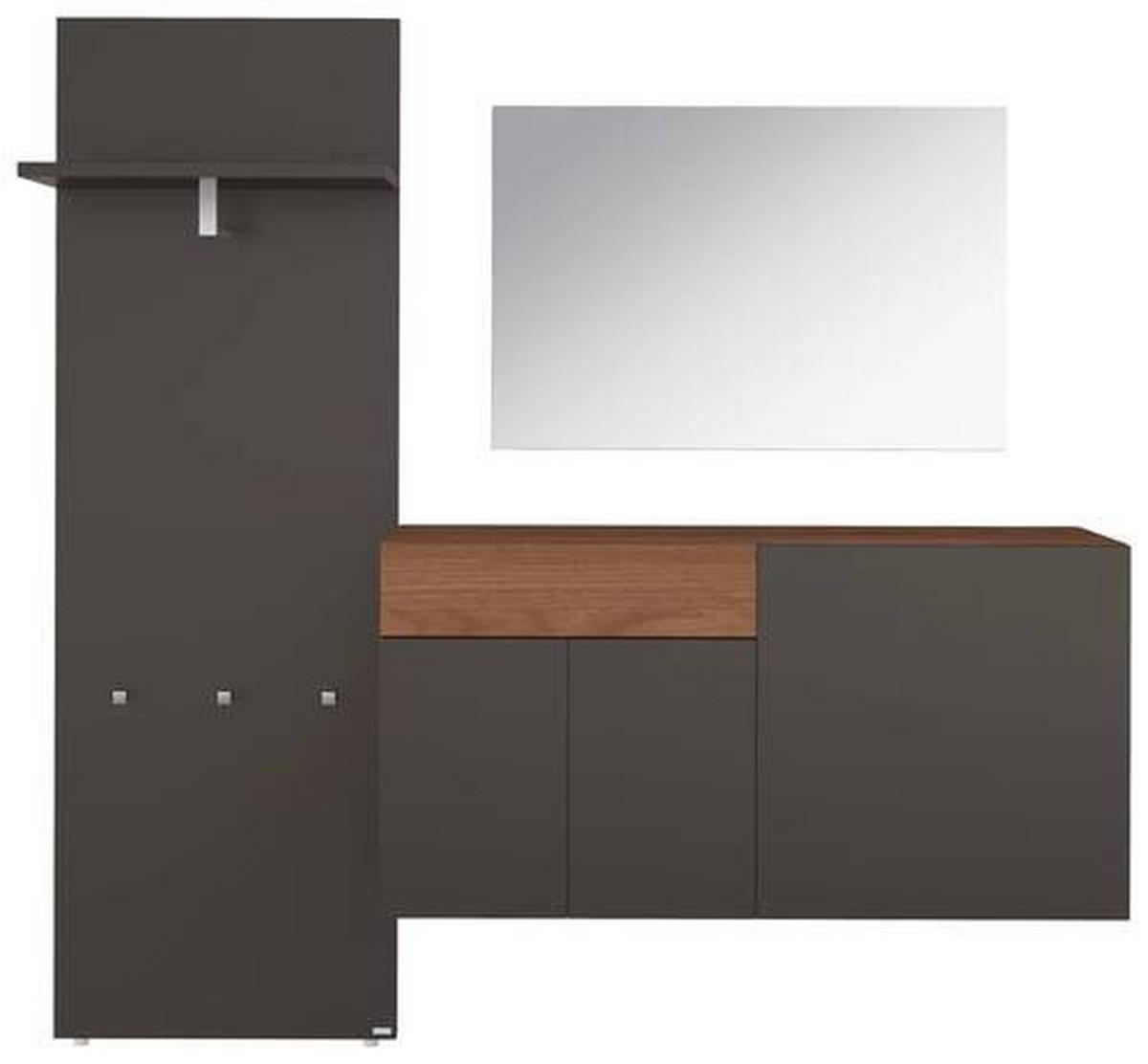 GARDEROBE Nussbaumfarben, Dunkelgrau von HÜLSTA