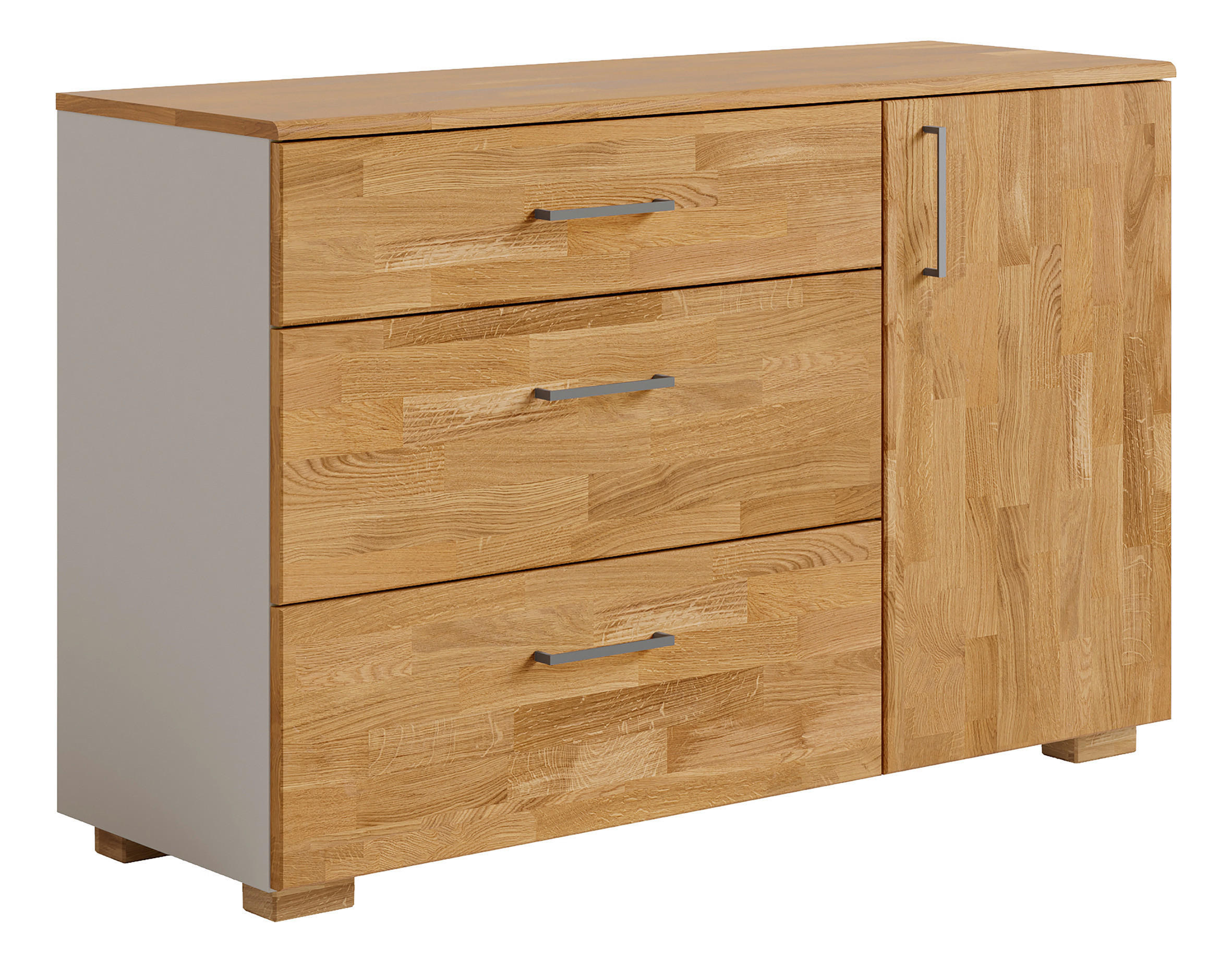 SIDEBOARD COOL  in 125/80/42 cm  - Eichefarben/Silberfarben, KONVENTIONELL, Holz/Holzwerkstoff (125/80/42cm) - Cantus