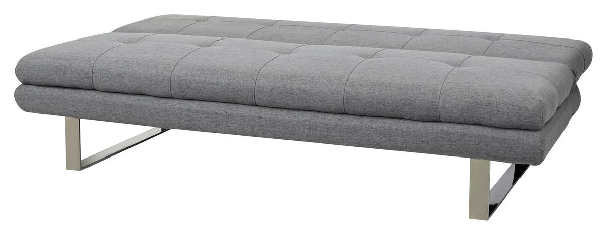 SCHLAFSOFA in Webstoff Grau  - Chromfarben/Grau, Design, Textil/Metall (184/82/83cm) - Livetastic