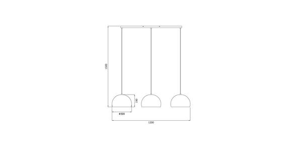 HÄNGELEUCHTE 120/30/150 cm  - Goldfarben/Schwarz, Trend, Metall (120/30/150cm) - Novel