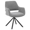 ARMLEHNSTUHL  Stoffauswahl, Sitzfläche 180° drehbar, automatische Rückholfunktion Bouclé  - Schwarz/Grau, Design, Textil/Metall (62/83/62cm) - Musterring