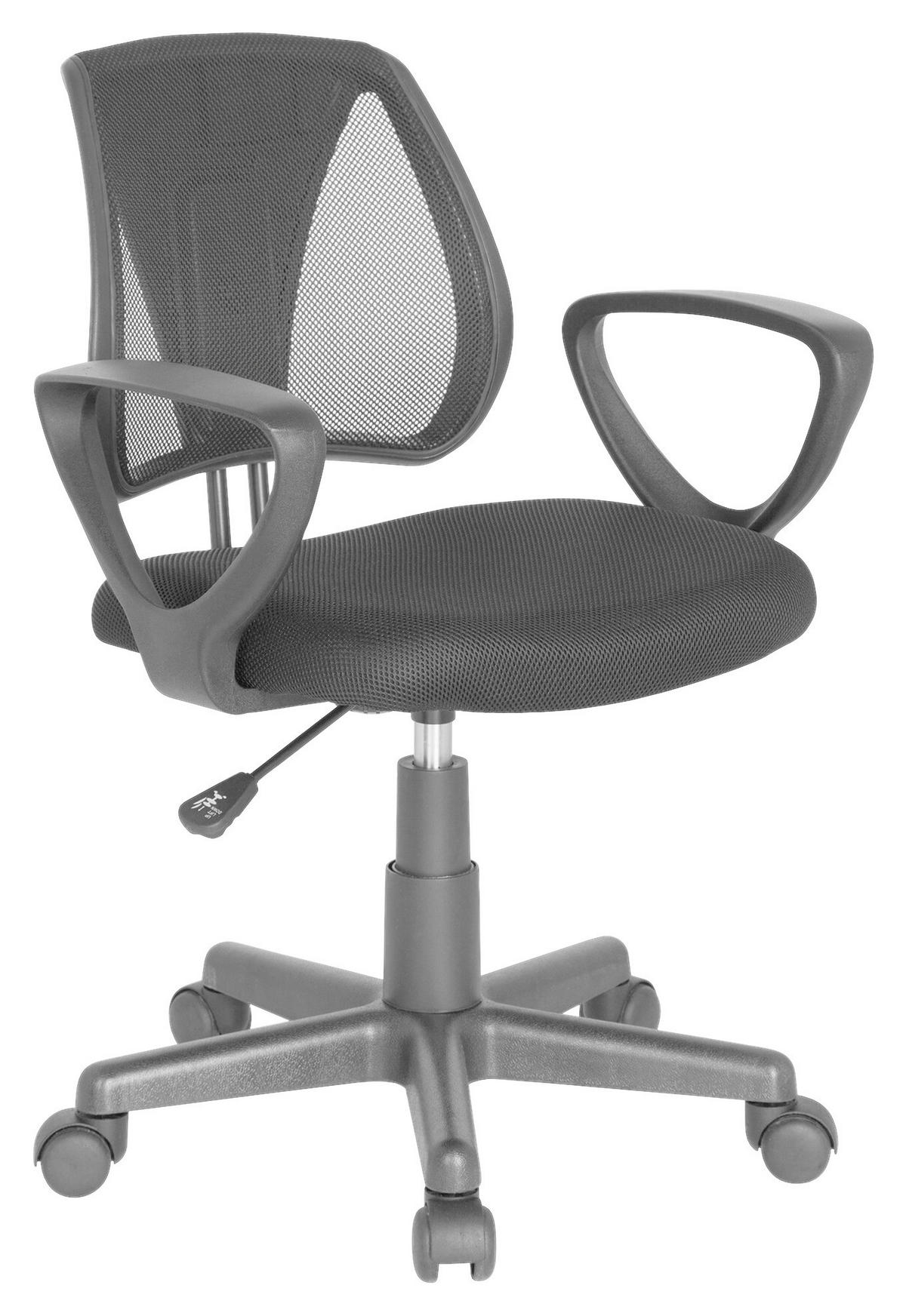 OTOČNÁ ŽIDLE PRO MLÁDEŽ, černá - černá, Basics, plast (58/75-92/45cm) - MID.YOU