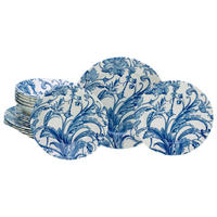 TAFELSERVICE Venecia Blue Blau, Weiß 18-teilig 6 Personen  - Blau/Weiß, Basics, Keramik - Creatable