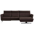 ECKSOFA in Echtleder Dunkelbraun  300/157 cm  - Dunkelbraun/Schwarz, Design, Leder/Metall (300/157cm) - Dieter Knoll