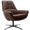 SESSEL in Echtleder Braun  - Schwarz/Braun, Modern, Leder/Metall (81/92/83cm) - Trendmanufaktur