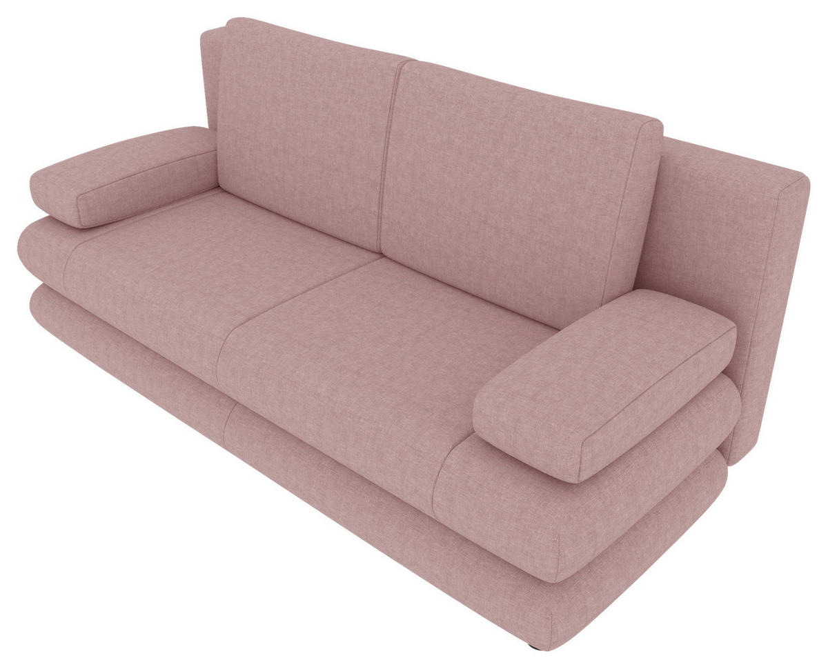 SCHLAFSOFA  mit Liegefunktion, Rücken echt Mikrofaser Rosa  - Schwarz/Rosa, KONVENTIONELL, Kunststoff/Textil (212/93/90cm) - Carryhome