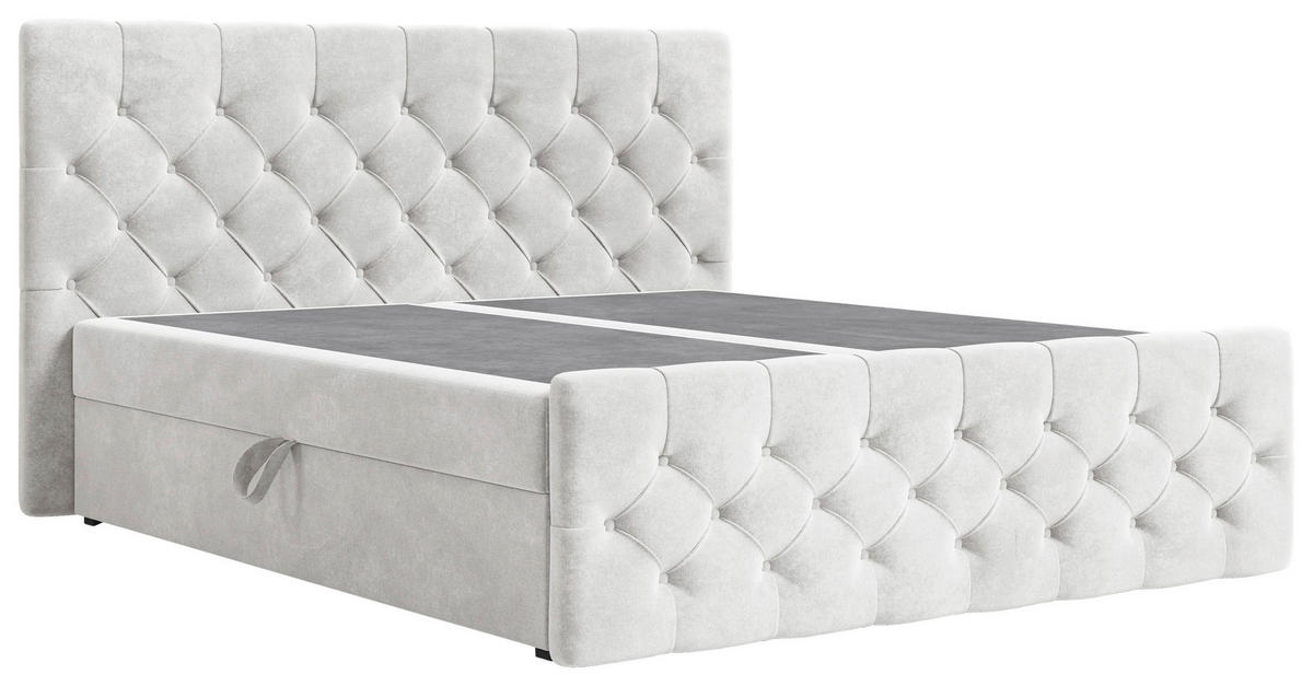 BOXBETT 180/200 cm  in Perlmutt  - Perlmutt/Schwarz, MODERN, Holz/Kunststoff (180/200cm) - MID.YOU