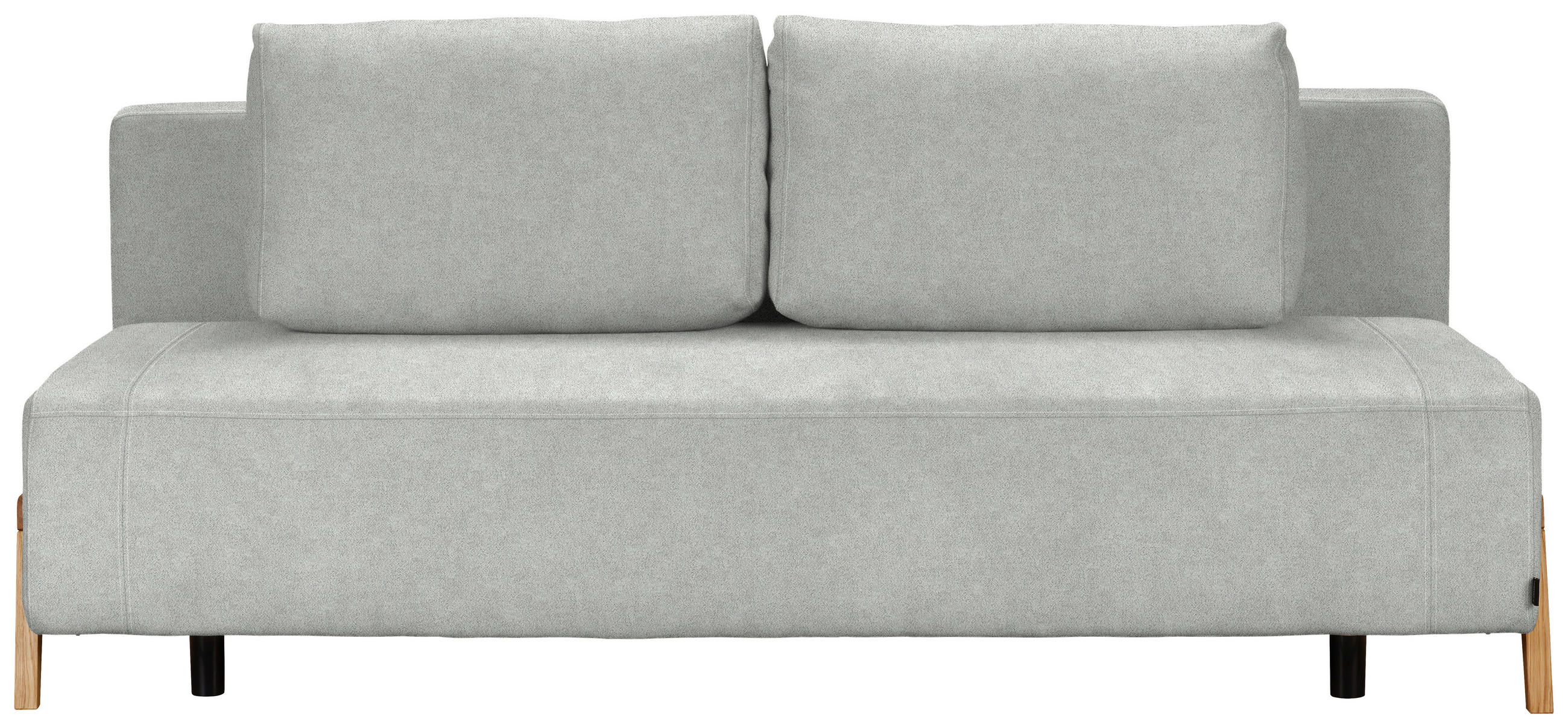 SCHLAFSOFA  mit Stoffauswahl, Liegefunktion, Schlafen auf Sitzhöhe Chenille Hellgrau  - Hellgrau/Naturfarben, Design, Holz/Textil (211/88/102cm) - Niels Andersson