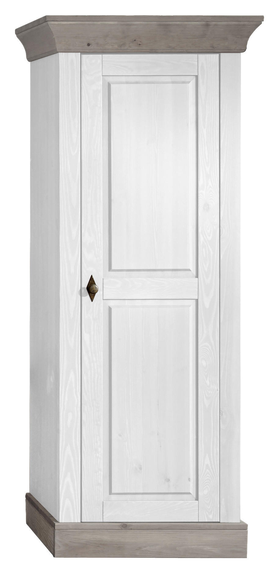 SCHRANK - Weiß/Grau, ROMANTIK / LANDHAUS, Holz/Metall (65/163/45cm) - Boxxx
