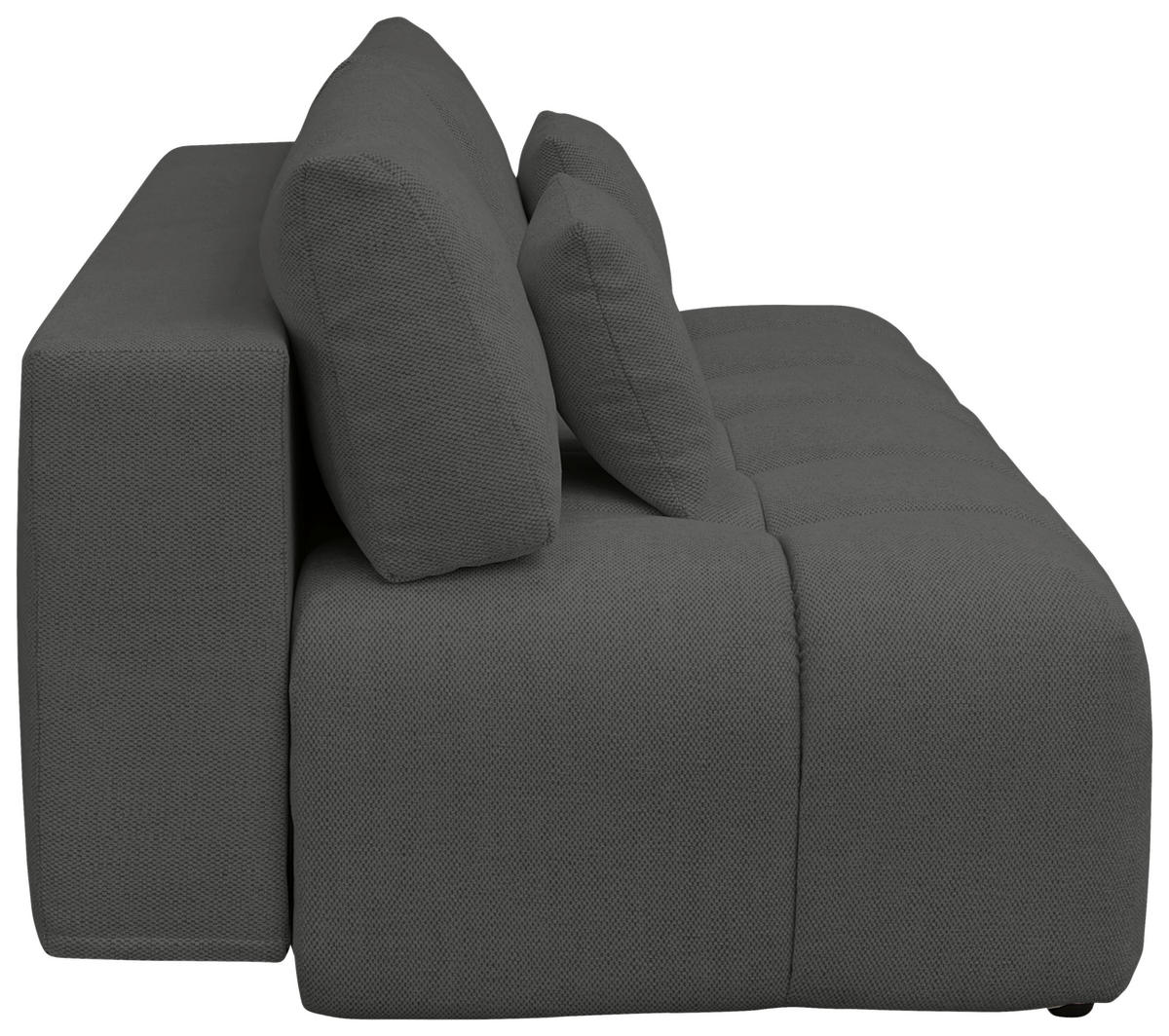 BOXSPRINGSOFA in Chenille Anthrazit  - Anthrazit/Schwarz, MODERN, Kunststoff/Textil (210/72/105cm) - Cantus