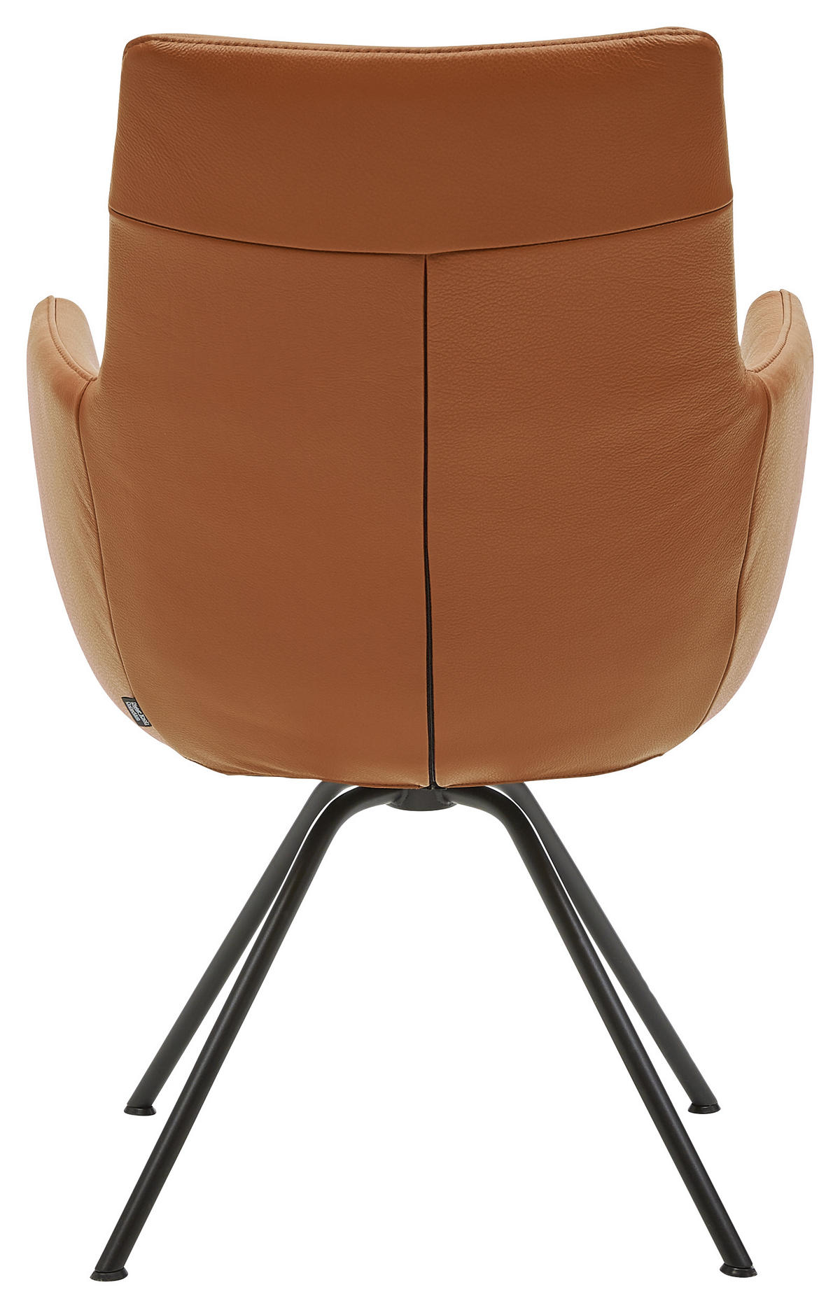 CHAISE ACCOUDOIRS  in Stahl Echtleder  - Cognac/Schwarz, Design, Leder/Metall (60/90/61cm) - Dieter Knoll