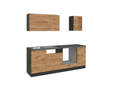 KÜCHENLEERBLOCK in Eichefarben - Apfelbaumfarben/Eichefarben, MODERN (210/200/60cm) - Held