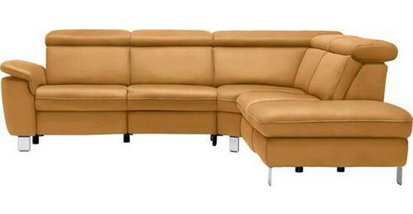 ECKSOFA in Webstoff Bernsteinfarben  - Beige/Bernsteinfarben, Design, Textil/Metall (271/242cm) - Cantus