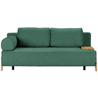 SCHLAFSOFA  mit Stoffauswahl, Armlehnen seitenverkehrt montierbar, Armteil links Mikrofaser Türkis  - Türkis/Naturfarben, Design, Holz/Textil (211/88/102cm) - Niels Andersson