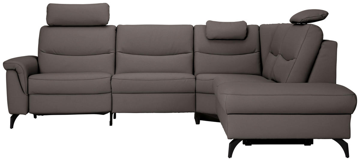 ECKSOFA in Echtleder Dunkelbraun  280/249 cm  - Anthrazit/Dunkelbraun, Design, Leder/Metall (280/249cm) - Himolla Komfortklass