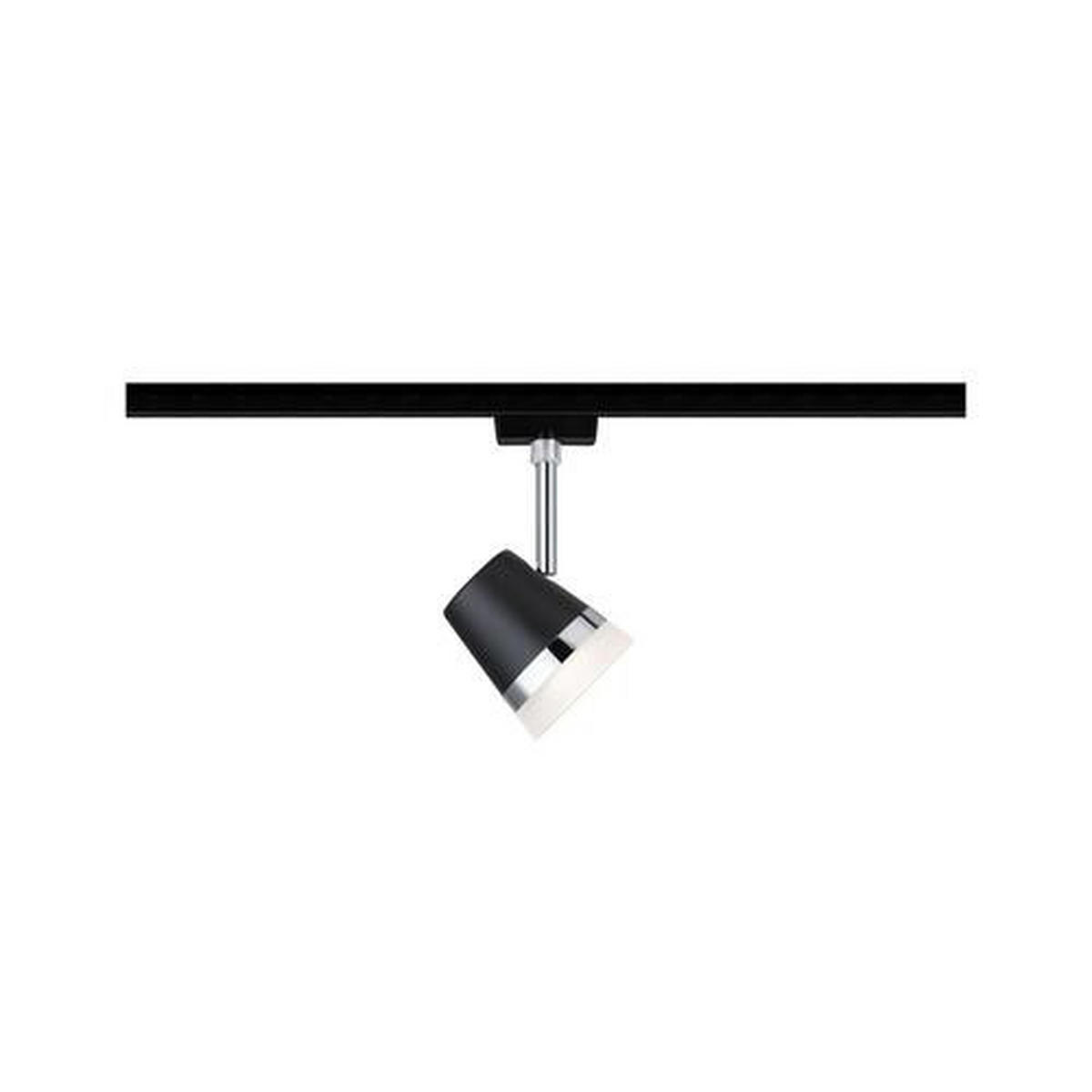 SCHIENENSYSTEM-STRAHLER - Chromfarben/Schwarz, Design, Kunststoff/Metall (18,0cm) - Paulmann