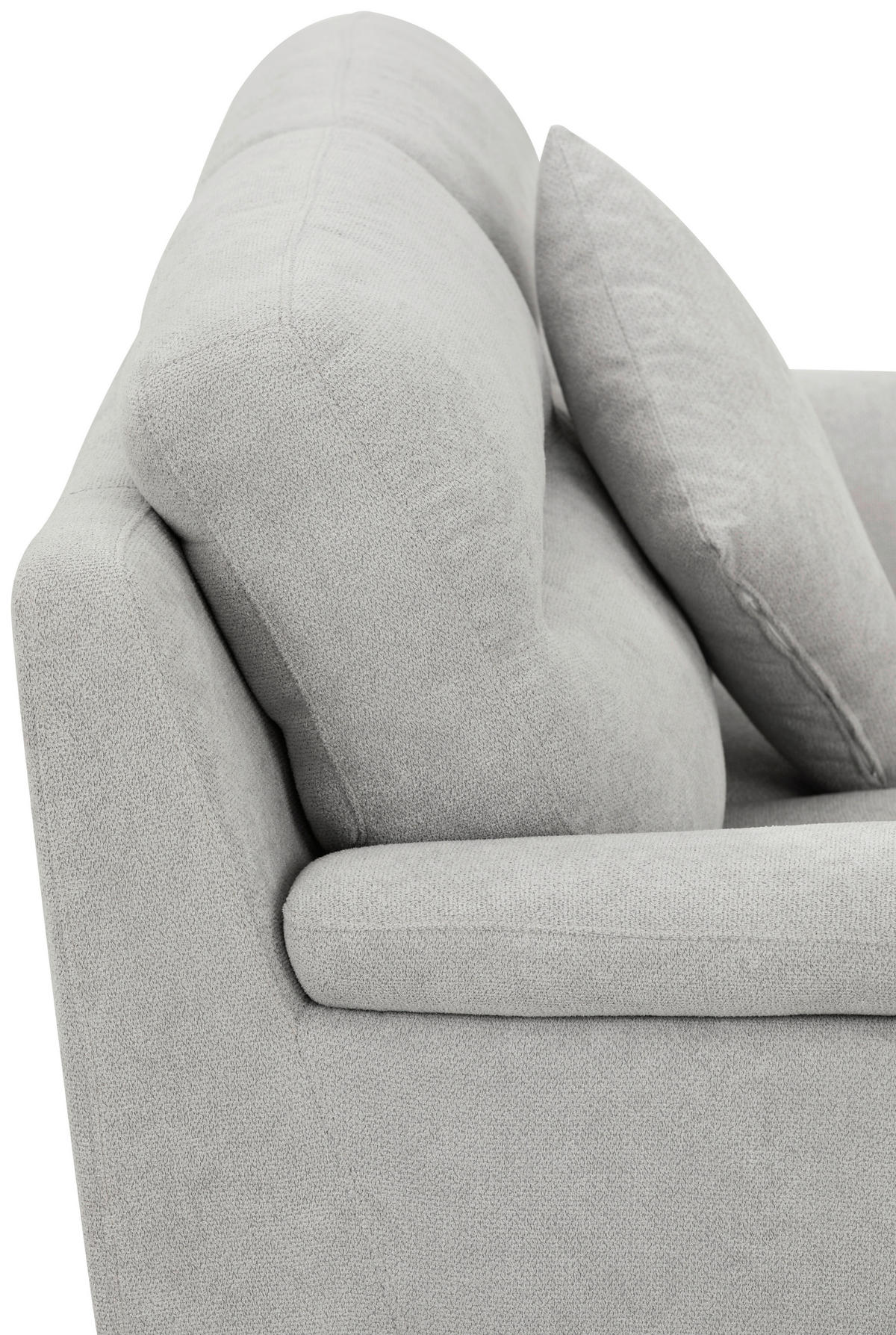 BOXSPRINGSOFA in Textil Grau  - Schwarz/Grau, KONVENTIONELL, Textil/Metall (215/92/94cm) - Livetastic