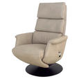 RELAXSESSEL Echtleder    - Ecru/Schwarz, Design, Leder/Metall (80/111/90cm) - Cantus