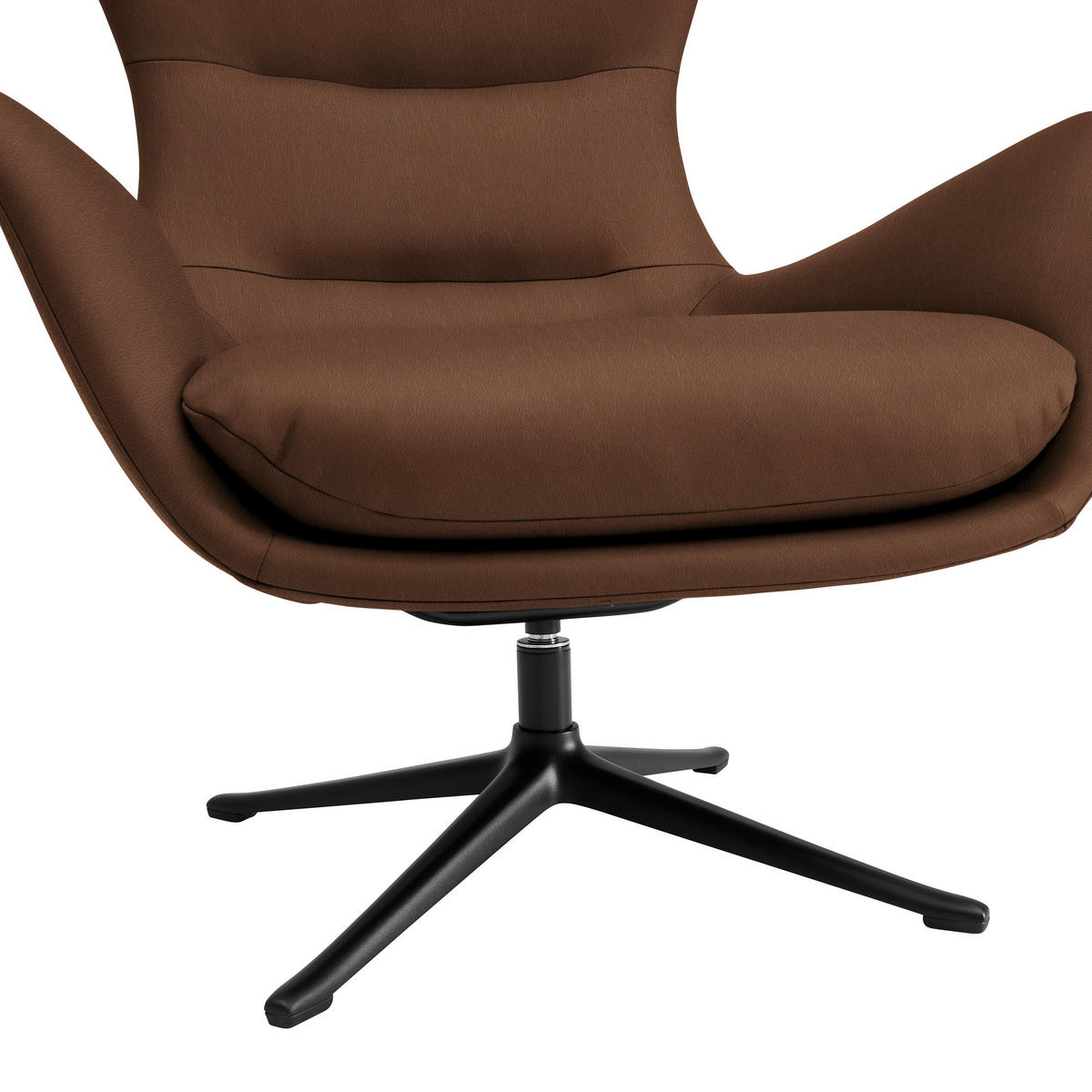 OHRENSESSEL in Braun  - Schwarz/Braun, Design, Leder/Metall (84/104/96cm) - home24