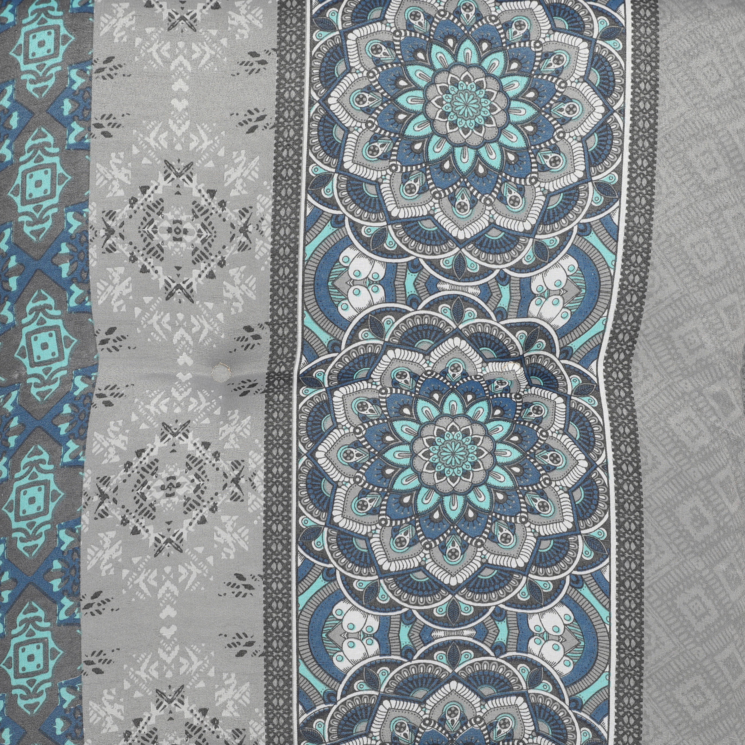 RELAXSESSELAUFLAGE Ornament  - Blau/Hellgrau, Basics, Textil (50/7/170cm)