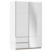 SCHWEBETÜRENSCHRANK in Weiss  - Weiss/Alufarben, Modern, Holzwerkstoff (131/210/59cm) - Rauch Möbel