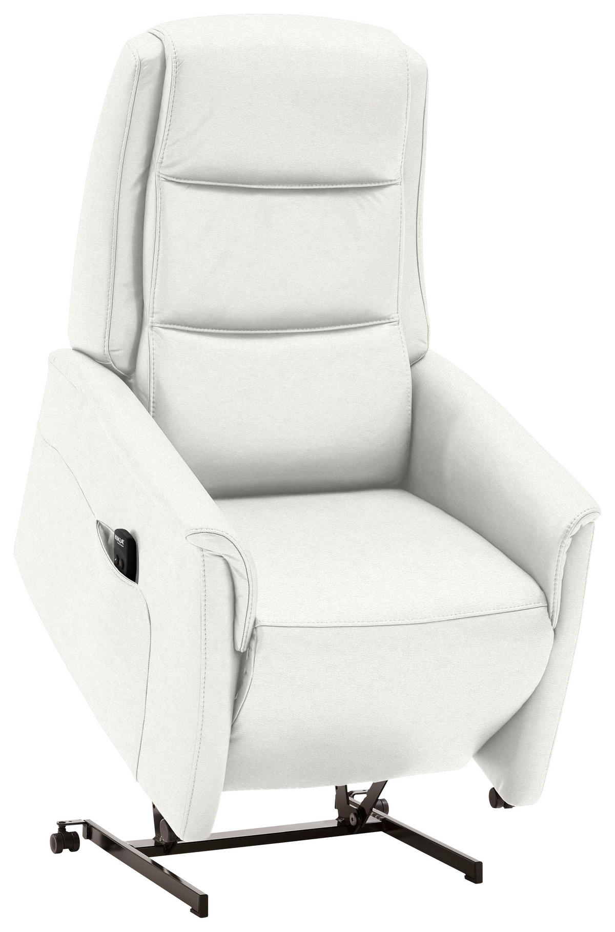 FERNSEHSESSEL Valdera  mit Relaxfunktion, Aufstehhilfe, Rücken echt Echtleder Weiß  - Schwarz/Weiß, KONVENTIONELL, Leder/Kunststoff (70/107/88cm) - Livetastic