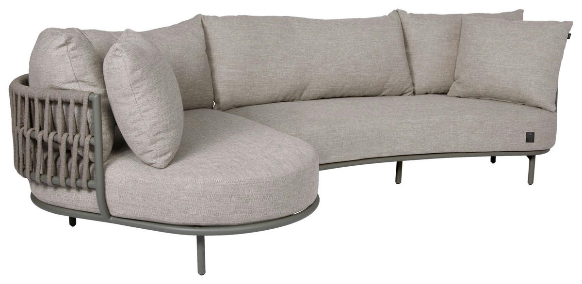 GARTEN-CHAISELONGUE Taupe, Olivgrün Aluminium  - Taupe/Olivgrün, Basics, Textil/Metall (119/72/154cm) - Joop!