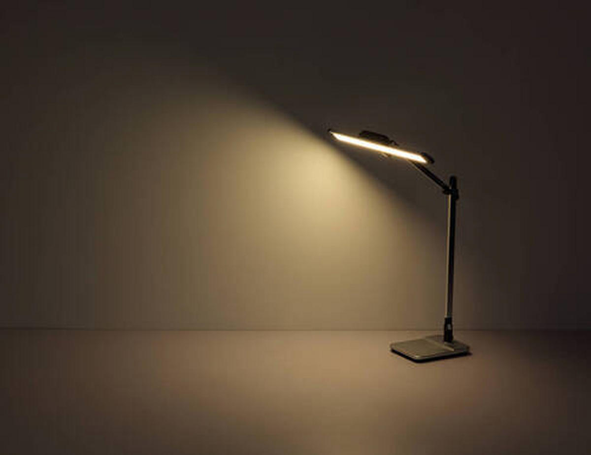 LED-SKRIVBORDSLAMPA 36,8/50/61,2 cm   - silver/svart, Design, metall/plast (36,8/50/61,2cm) - Globo