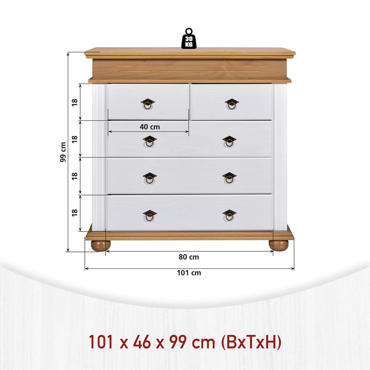 KOMMODE  in 101/99/46 cm  - Eichefarben/Schwarz, LIFESTYLE, Holz/Metall (101/99/46cm) - Ti'me
