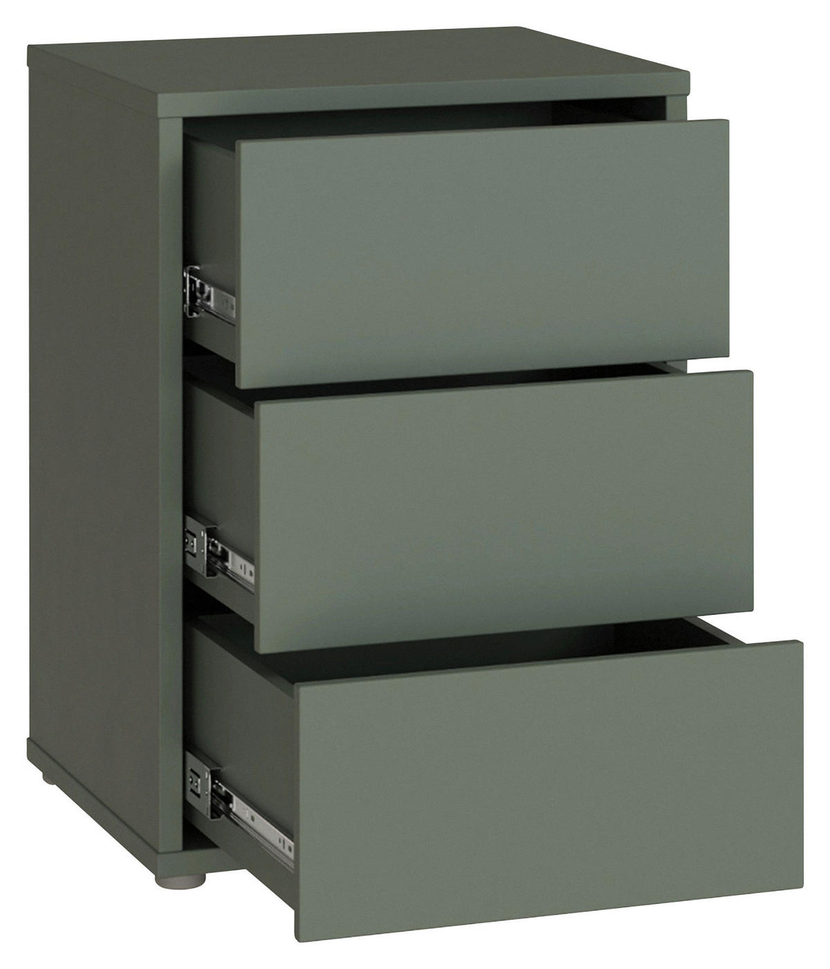 NACHTSCHRANK 50/69/42 cm  - Salbeigrün/Silberfarben, Trend, Holzwerkstoff/Kunststoff (50/69/42cm) - Carryhome