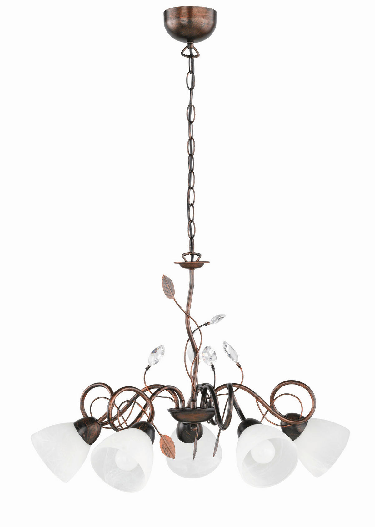 TAKKRONA TRADITIO 70/150 cm  - vit/brun, Klassisk, metall/glas (70/150cm) - Trio Leuchten