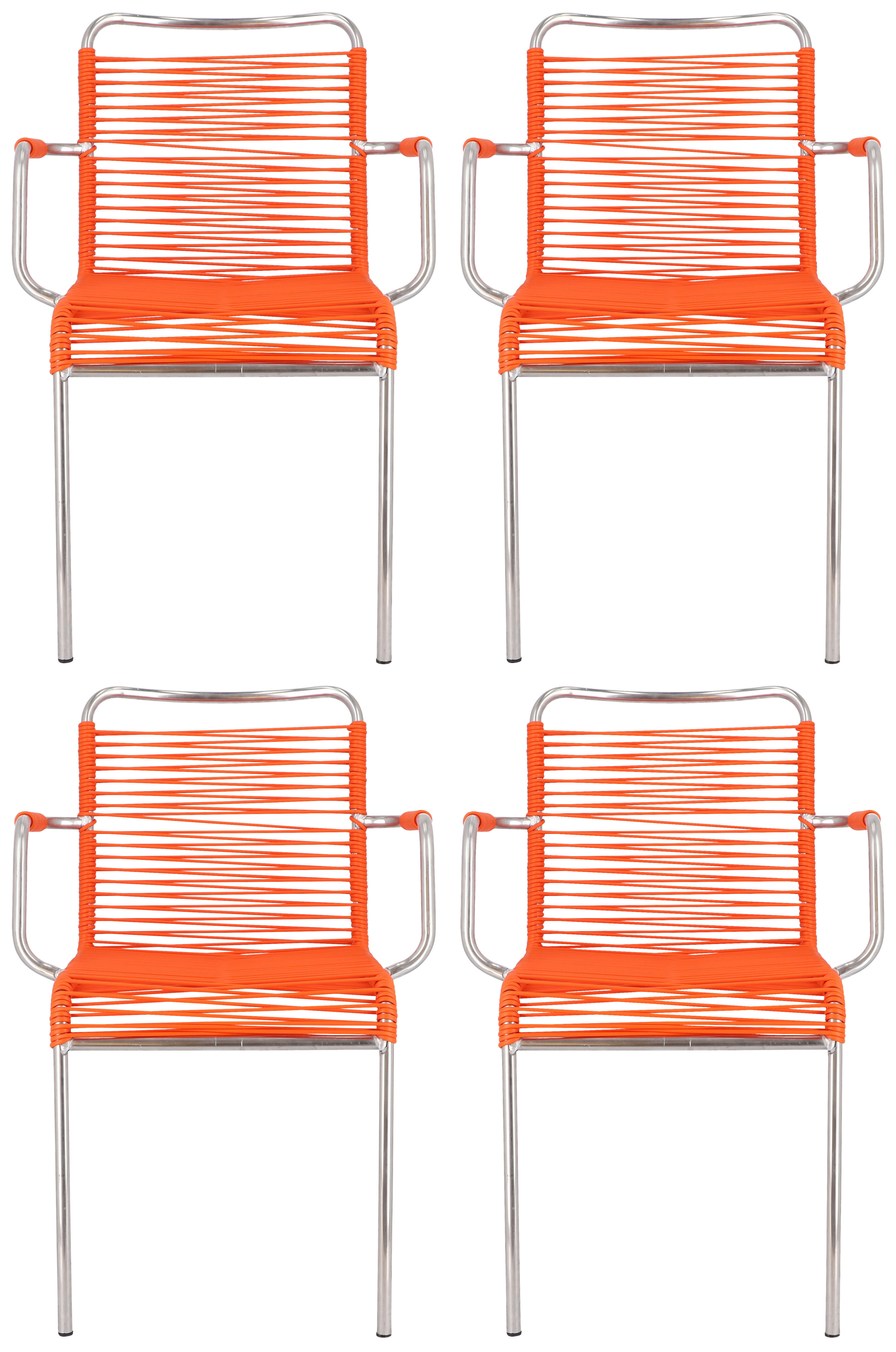 GARTENSESSEL-SET Aluminium Alufarben, Orange  - Alufarben/Orange, Design, Kunststoff/Metall (57/85/57cm) - FIAM