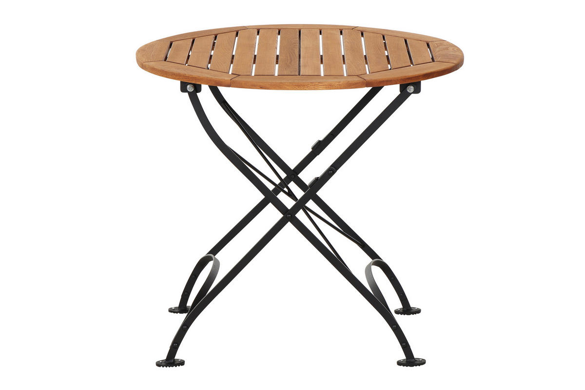 GARTENKLAPPTISCH 85/85/78 cm  - Robinienfarben/Schwarz, KONVENTIONELL, Holz/Metall (85/85/78cm) - Siena Garden