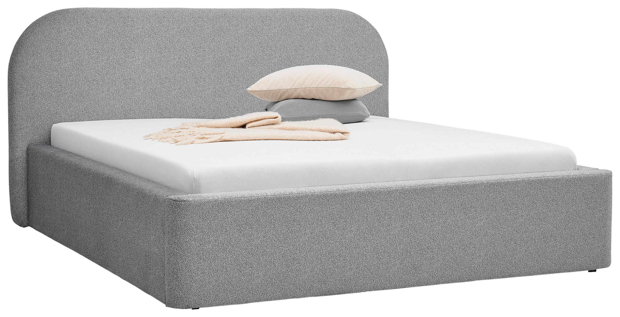 POLSTERBETT 180/200 cm  in Grau  - Schwarz/Grau, Design, Holz/Textil (180/200cm) - Boxxx