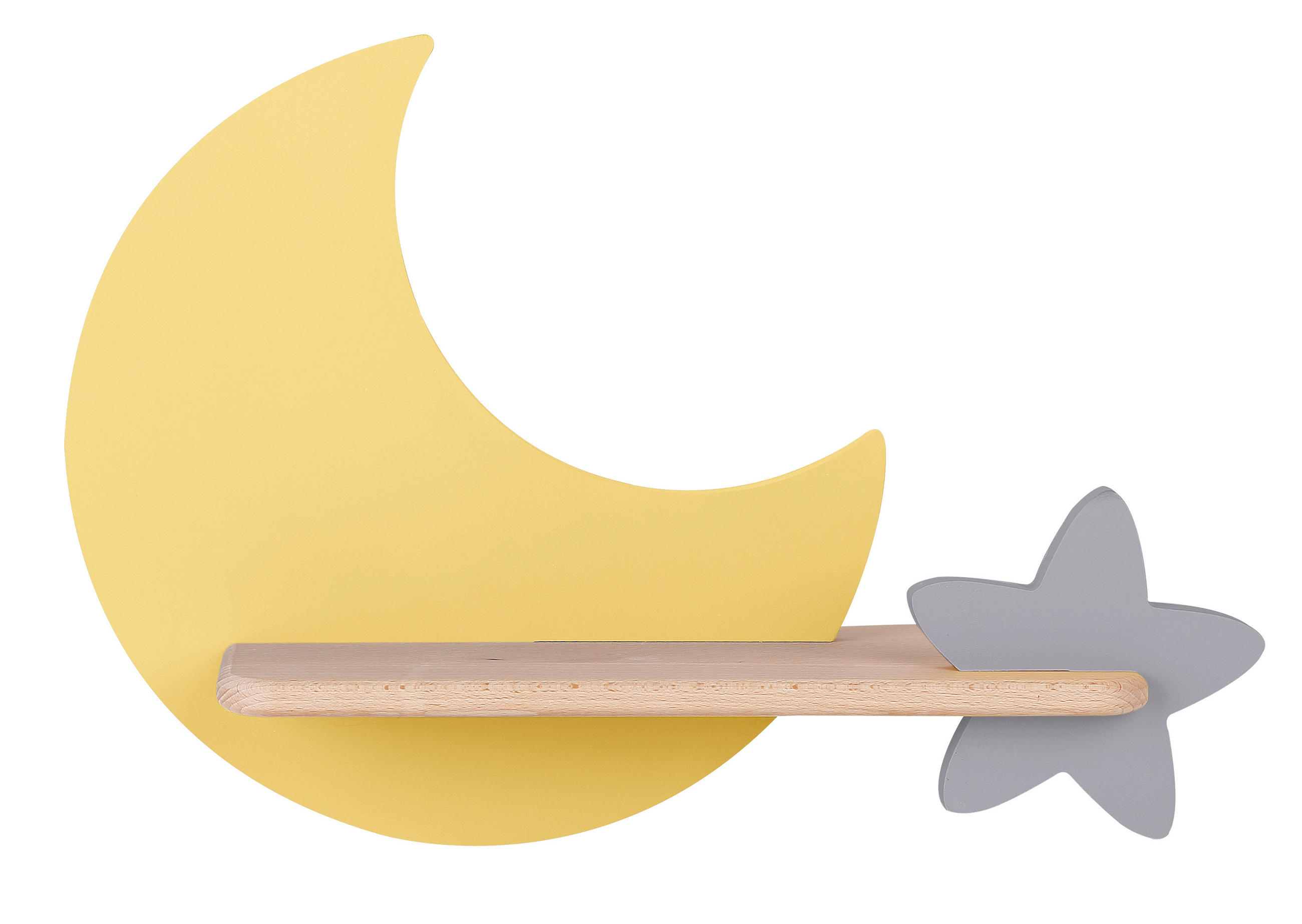 VÄGGLAMPA FÖR BARN Moon 39.5/12/27.5 cm   - guldfärgad, Basics, metall/trämaterial (39.5/12/27.5cm)