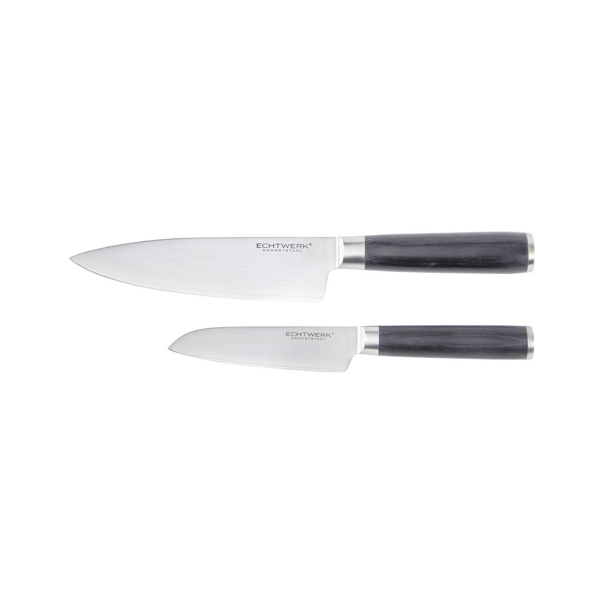 MESSERSET 2-teilig  - Silberfarben/Schwarz, MODERN, Holz/Metall - Echtwerk