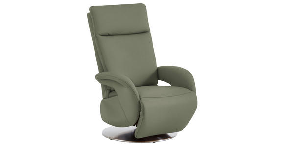 RELAXSESSEL in Leder Grün - Edelstahlfarben/Grün, Design, Leder/Metall (70/108/80cm) - Cantus