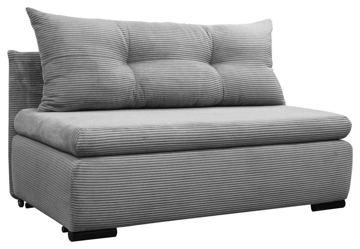 SCHLAFSOFA  mit Liegefunktion Cord Hellgrau  - Hellgrau/Schwarz, Design, Kunststoff/Textil (154/93/85cm) - MID.YOU