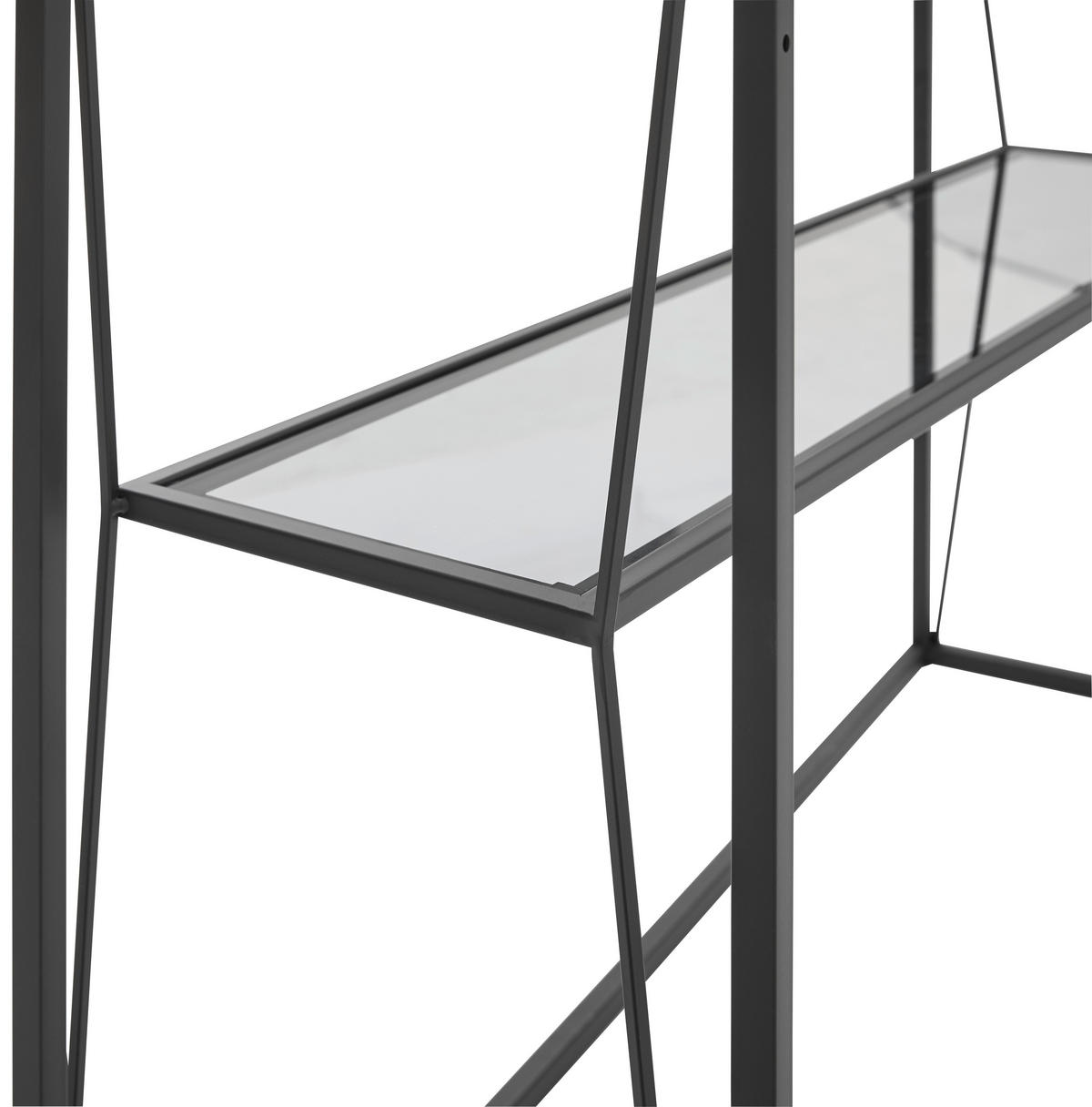 KONSOLENTISCH Grau, Schwarz  - Schwarz/Grau, Trend, Glas/Metall (100/30/80cm) - Xora