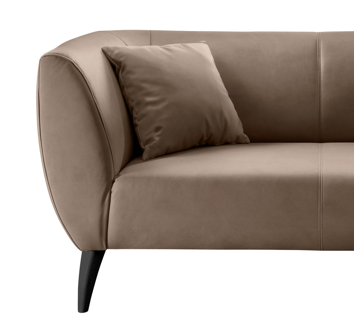 2-SITZER-SOFA in Lederlook Braun  - Schwarz/Braun, Modern, Holz/Textil (172/83/88cm) - Livetastic