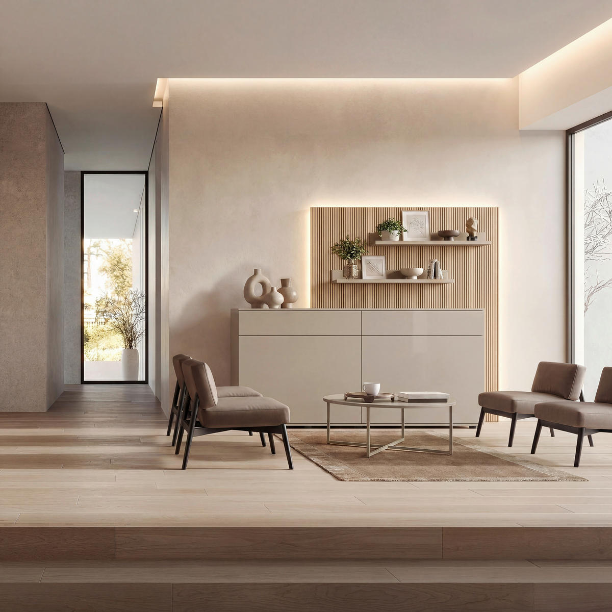 SIDEBOARD  180/170/49,2 cm 2 Schublade(n)  - Eichefarben/Schwarz, Design, Holz/Holzwerkstoff (180/170/49,2cm) - Invivus