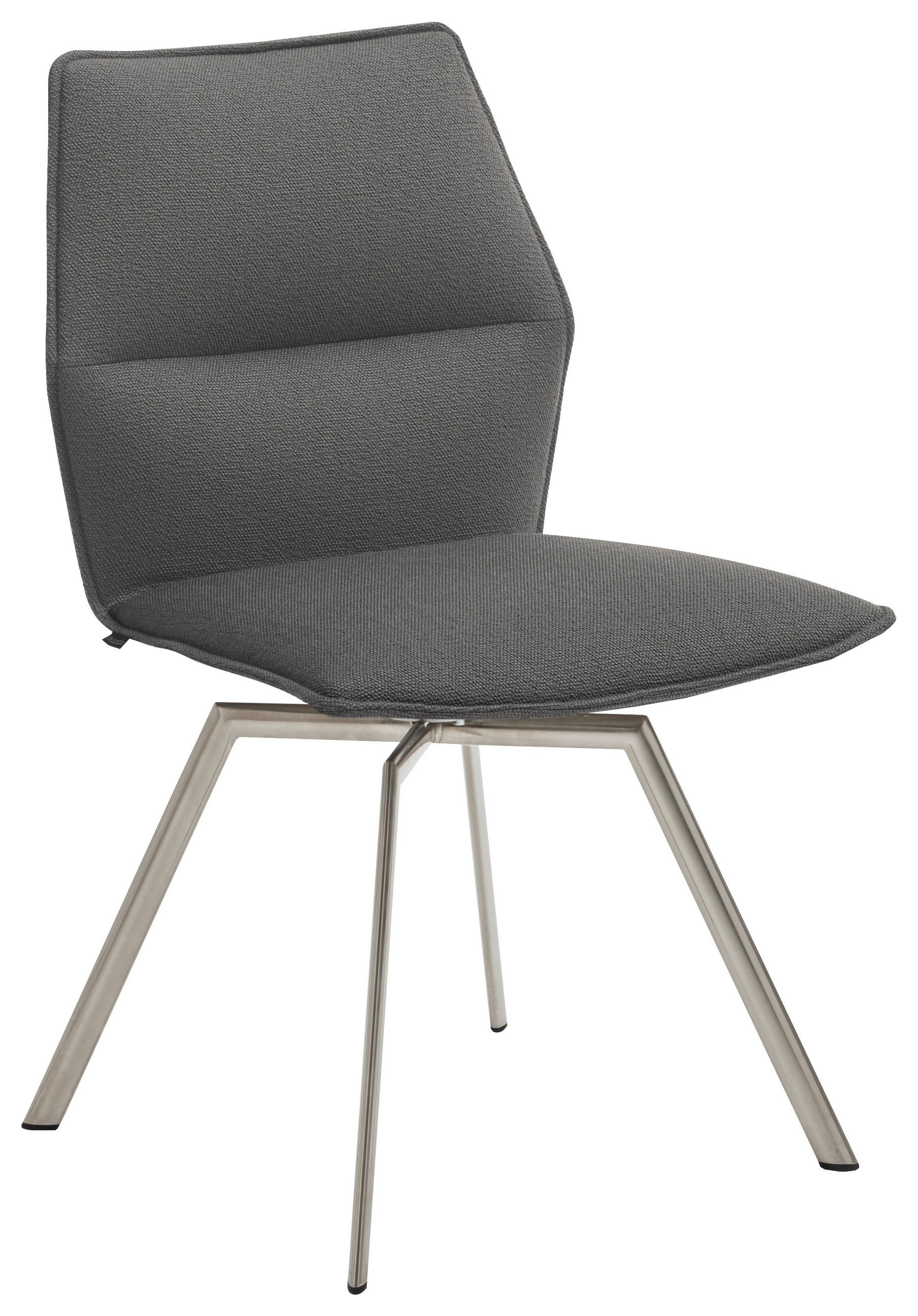 STUHL  in Stahl Metall, Textil  - Edelstahlfarben/Hellgrau, Design, Textil/Metall (49/86/60cm) - Venjakob